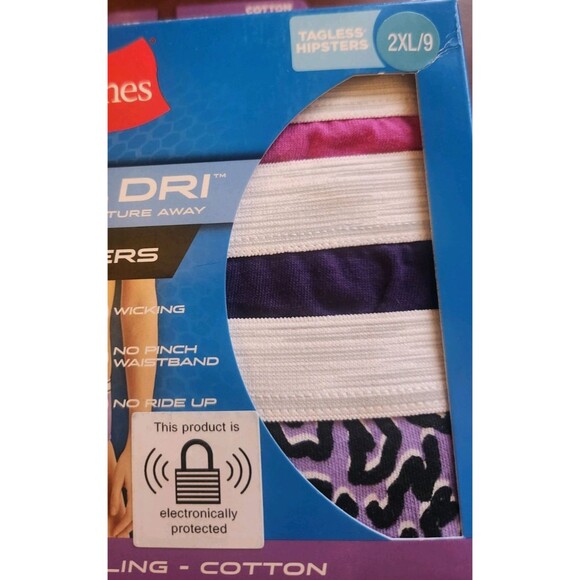 Hanes Tagless Hipster Panties Cool Dri Underwear 3 Pack Size 2XL/9 NEW Multi - Picture 3 of 4